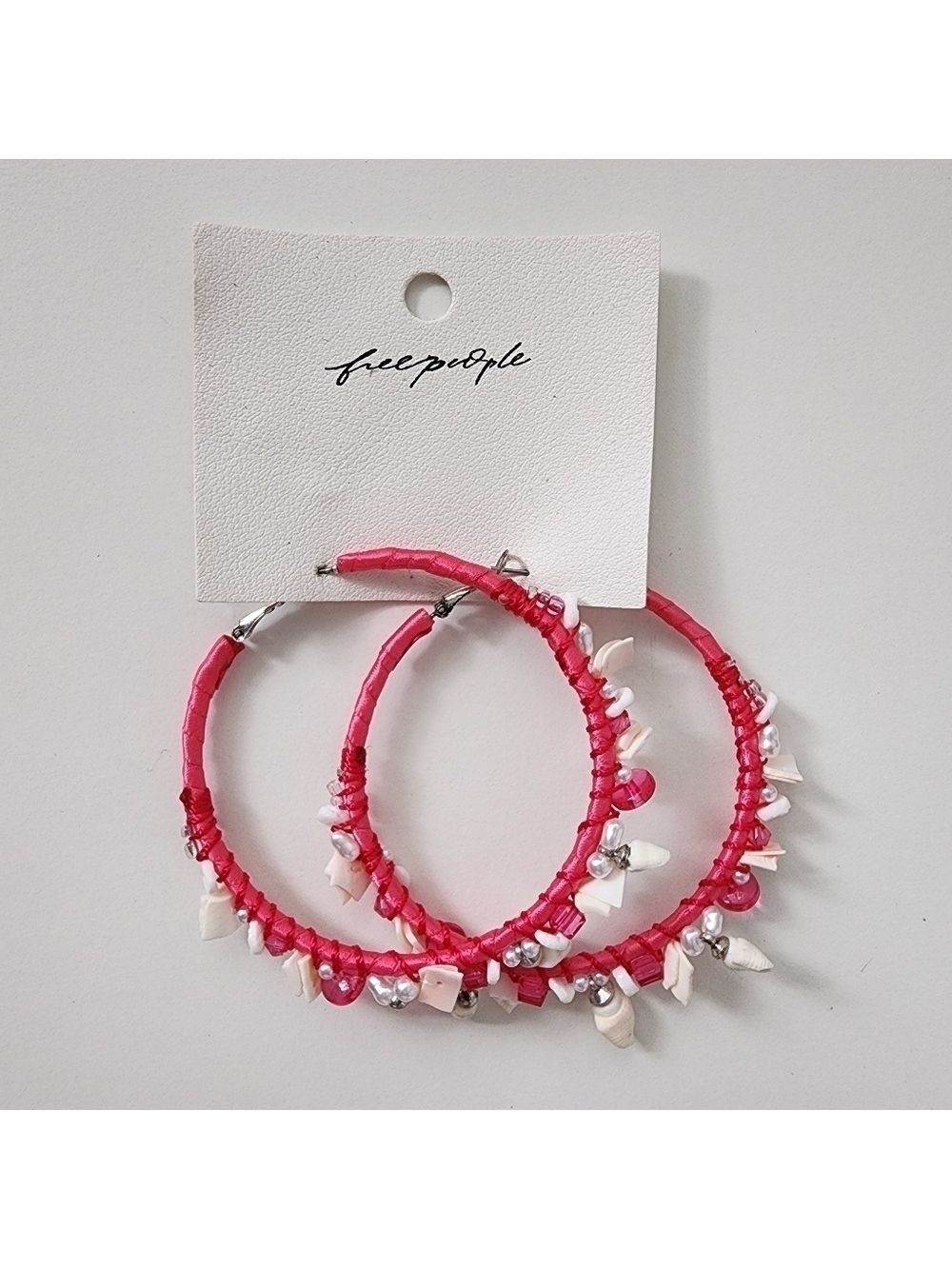 NWT Free People Nostalgia Hoops Hot Pink